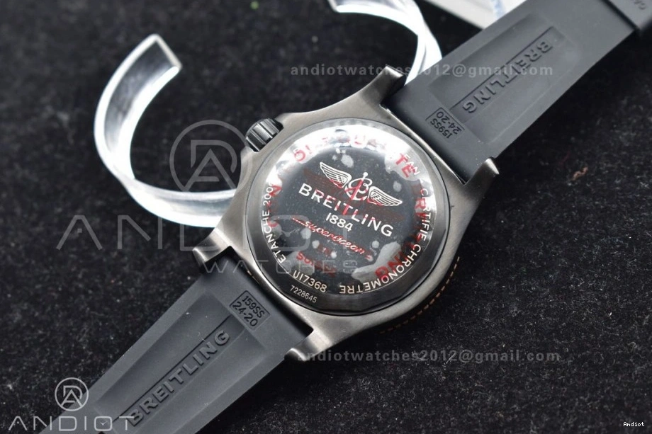 Rubber Bezel Dial Superocean 1:1 Automatic Black Best A2824 44 on Black Edition Black Strap TF 0406